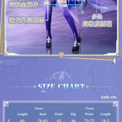 iCoser Genshin Impact Skirk Cosplay Costume Wig Dress New Skin Uniform Headwear Metal Props Halloween Party Women Girls Carnival