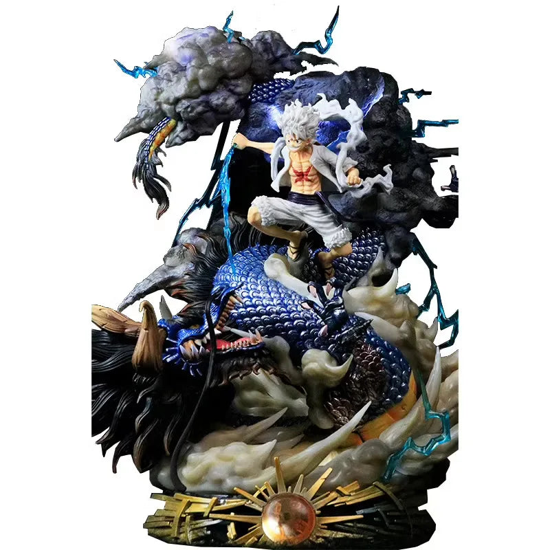 One Piece Hand Made Nica Luffy Vs Kaidou  Statue Model Anime Peripheral Anime Model Tidy Play Table Decoration Gift Toy Figure