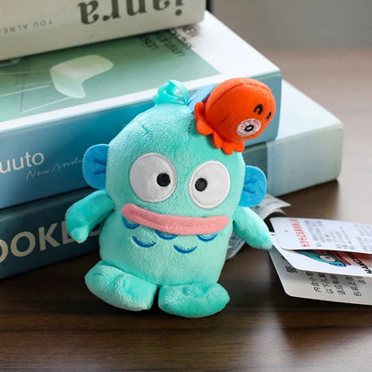 Sanrio Plushie Hangyodon Stuffed Plush Keychain Pendant Cartoon Doll Toys Soft PP Cotton Kawaii Bag Keyring Gifts For Girls Kids