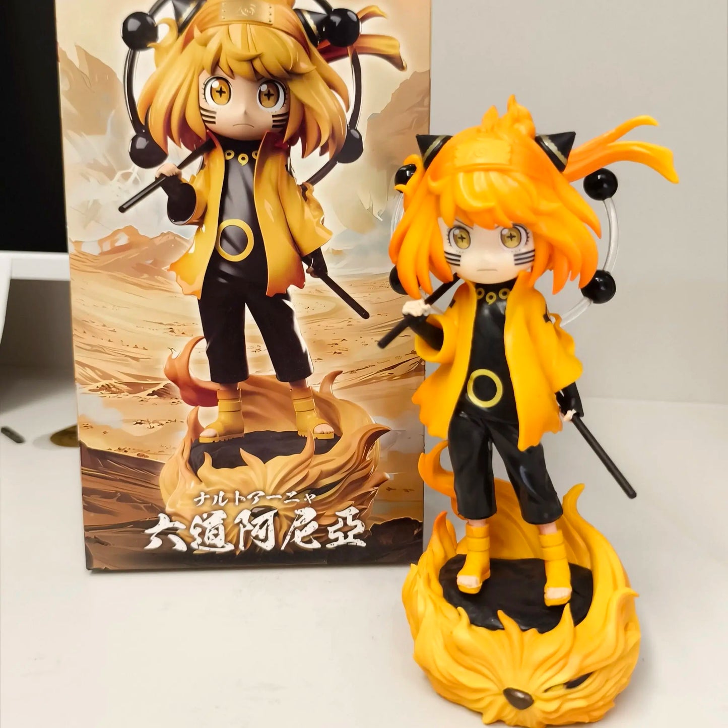 22cm Naruto Anime Figure Anya Forger Cos Rikudousennin Naruto Action Figurine Pvc Statue Collection Model Desk Decor Toys Gifts