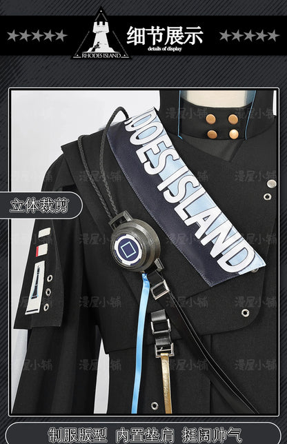 Arknights Aefanyl Logos Cosplay Costume Wig Uniform Earrings Ears Rhodes Island Elite Operator Halloween Party Women Men iCoser