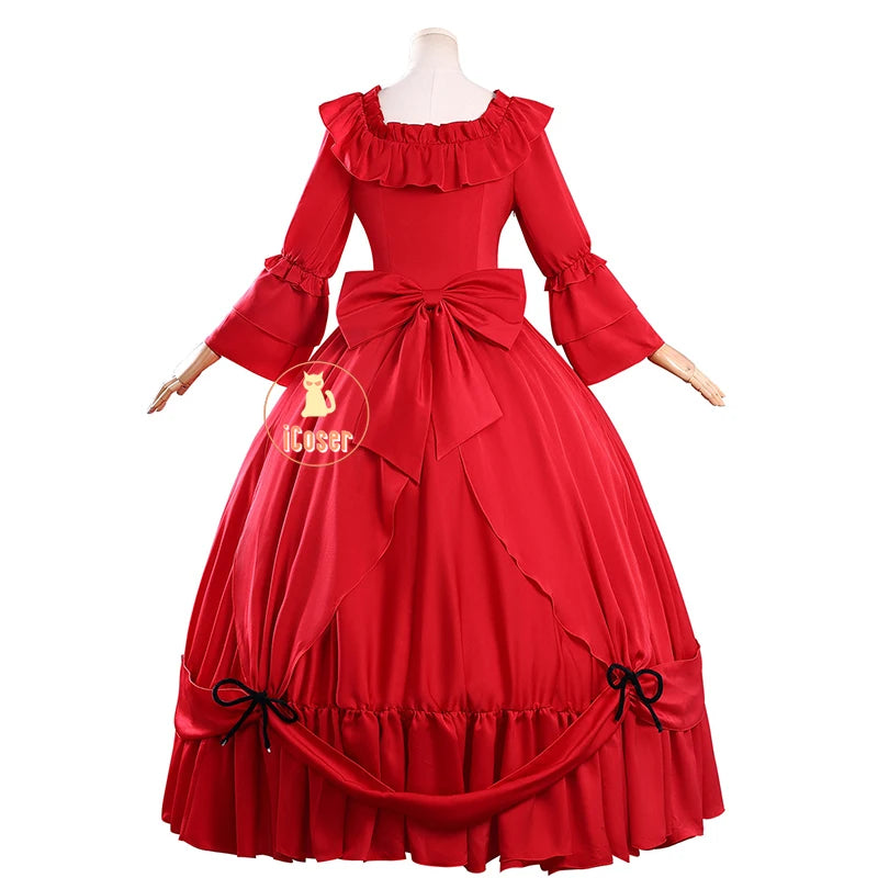 Scarlet El Vandimion Cosplay Costume Wig Dress Anime May I Ask for One Final Thing Ice Rose Earrings Halloween Party Women Girls