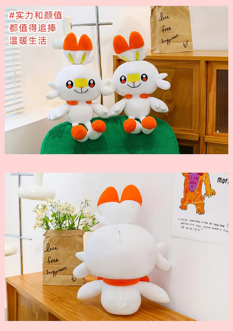 50/70/90cm Big Size Pokemon Scorbunny Anime Plush Stuffed Doll Room Decoration Kawaii Plushies Pillow Ornaments Holiday Gifts
