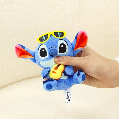 Disney Toy Story Stitch Kawaii Plush Toys Guitar Cartoon Stuffed Anime Bag Keychain Pendant Car Keyring Birthday Christmas Gifts