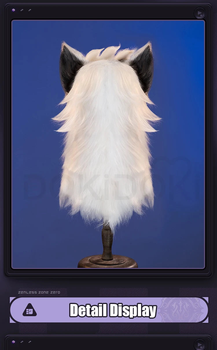 Seth Ellen Joe Hoshimi MiyabI Ju Fufu Von Lycaon Tail Ears Cosplay Props Game Zenless Zone Zero DokiDoki 125cm Tail Halloween