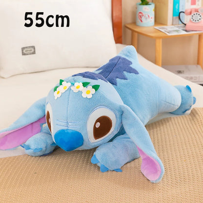 Disney Lilo and Stitch Plush Toys Prone Cute 55/80cm Anime Stich Doll Stuffed Plushie Angel Pillow Soft Gift for Children Kawaii