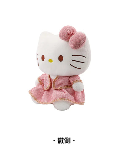 Sanrio Plush Cat Stuffed Animal Doll Large Checkered Skirt Kawaii Pillow Toy for Kids Birthday Christmas Gift for Girls Bedtime