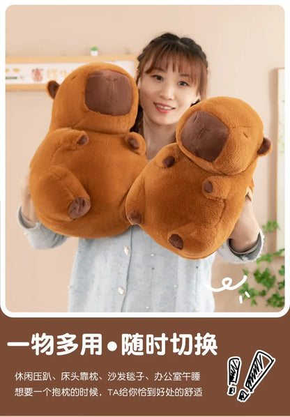 30/40cm Soft Capybara Hand Warmer Pillow Stuffed Funny Capybara Plush Hand Warmer Cartoon Portable Capybara Plush Stuffed Doll