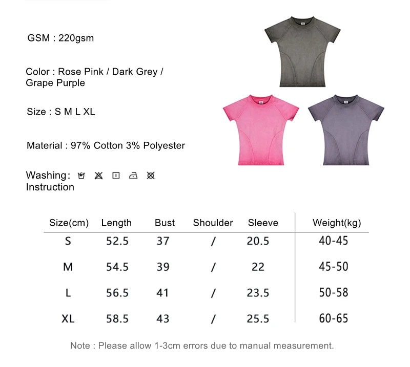 ZODF 2024 Summer Hotweet Washed T Shirt For Women Girls Gradient Raglan Sleeve Comfortable Short Tees Brand Tees HY0826