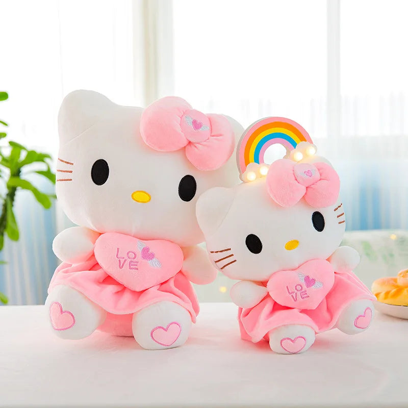 Aoger Cute Hello Kitty Pink Plush Stuffed Toys Cartoon Plushie Doll Soft Stuffed Pillow Toys For Children Birthday Xmas Gifts