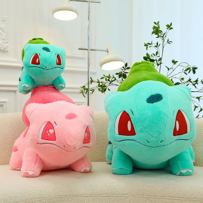 30/90cm Bulbasaur Huge Pokemon Anime Plush Toy Big Pokémon Plushie Kawaii Semi-finished Leather Holster Pillow Gift for Children