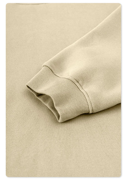 ZODF 2024 Winter Men 345gsm Fleece Sweatshirts Unisex Women Casual Loose Warm Solid O-Neck Pullovers Streetwears HY0865