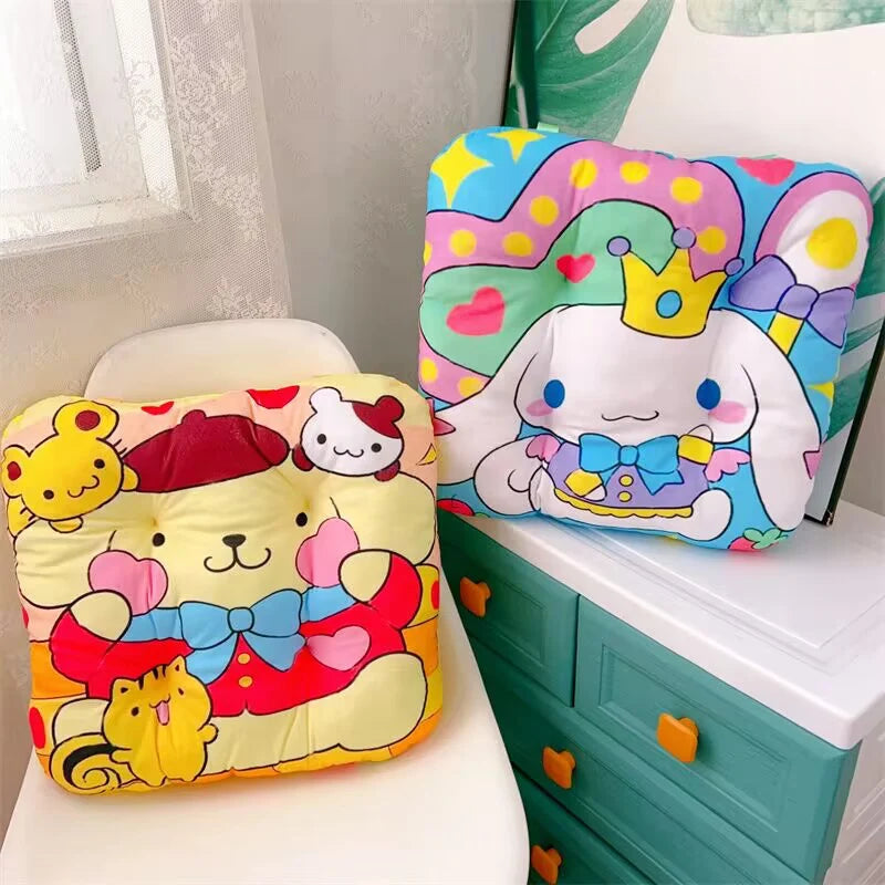 Sanrio Kuromi Plush Cushion Cute Anime Pochacco Cinnamoroll Hello Kitty My Melody Chair Non-slip Seat Cushion Xmas Gift For Girl