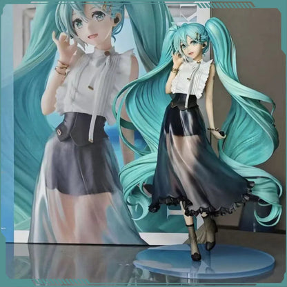 27cm Hatsune Miku Anime Figure Casual Wear Miku Figurine Standing Pose Gk Statue Model Doll Collection Room Decora Desk Toy Gift