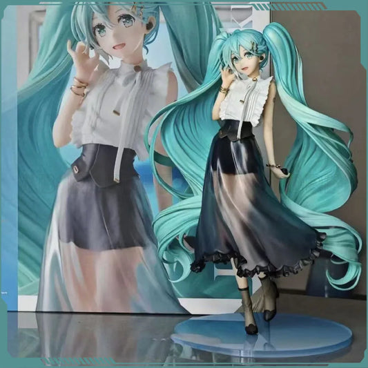 27cm Hatsune Miku Anime Figure Casual Wear Miku Figurine Standing Pose Gk Statue Model Doll Collection Room Decora Desk Toy Gift