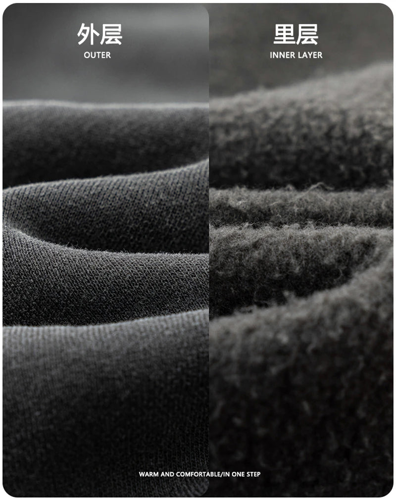 ZODF Vintage Man Winter Washed Fleece Straight Pants Unisex Distressed 360gsm Knitted Warm Trousers Brand Bottoms HY1092