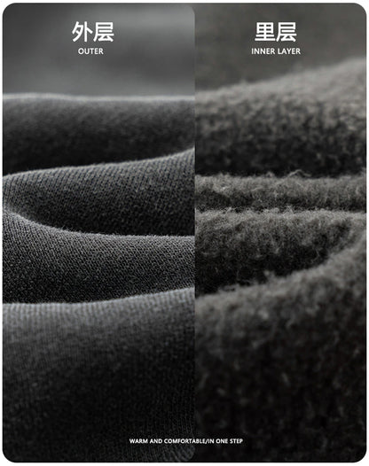 ZODF Vintage Man Winter Washed Fleece Straight Pants Unisex Distressed 360gsm Knitted Warm Trousers Brand Bottoms HY1092