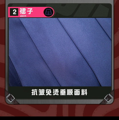 Zenless Zone Zero Ukinami Yuzuha Cosplay Costume Wig Skirt Uniform Earrings Headwear Spook Shack Halloween Party for Women Girls