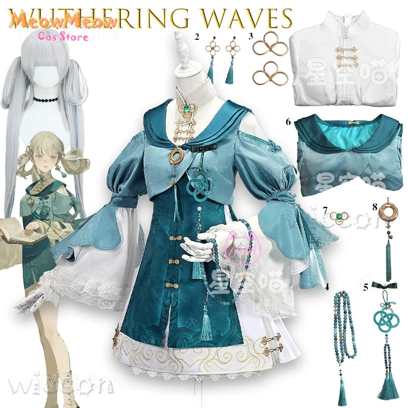 BWuthering Waves JinHsi Cosplay Costume Adult Polyester Set