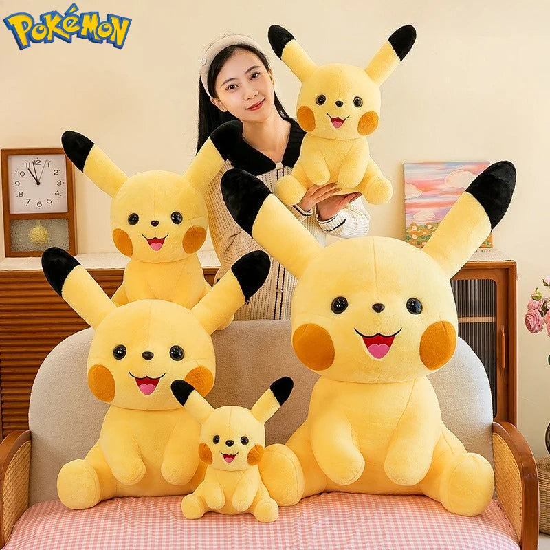 35-70CM Big Size Sitting Pikachu Plush Pokemon Cartoon Anime Peluche Kawaii Ornament Stuffed Animal Children's Toys Gifts