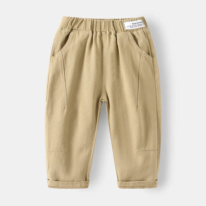 Soft Cotton Toddler Boy Pants for Kids 2 to 3 4 5 6 7 Years Spring Autumn Children Pants Boutique White Khaki Gray Baby Clothes