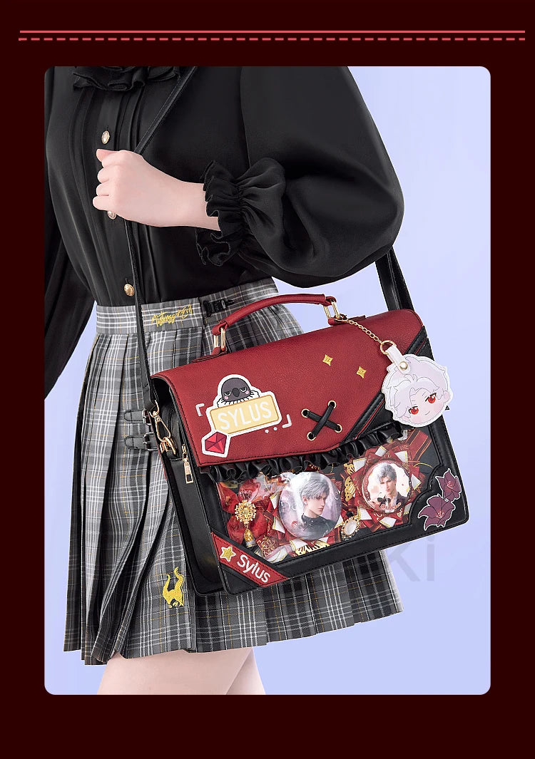 IN STOCK Sylus Cosplay Doujin Bag Game Love and Deepspace DokiDoki Sylus Itabag Red Black School Bag Cosplay Prop