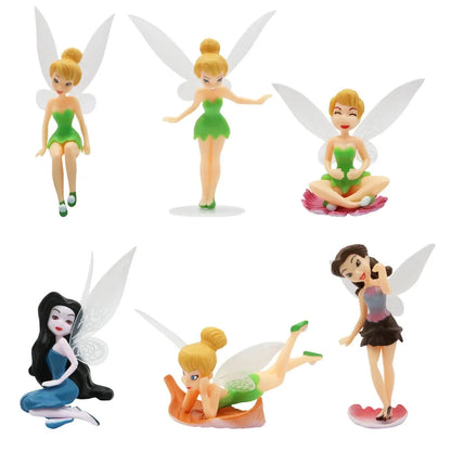 6pcs/set Anime Tinkerbell Fairy Tales Girls Tinker Bell PVC Action Figures Toys