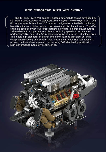 MOC Technik Electrically Driven No.V8 Engine Model Car Building Blocks Set Creative Educational Toy christmas Gifts for Boy Kids