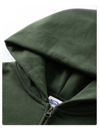 ZODF Trendy Winter Man Warm 430gsm Fleece Zipper Hoodies Unisex Solid Loose Zip-Up Hooded Coats Brand Outfit HY1130