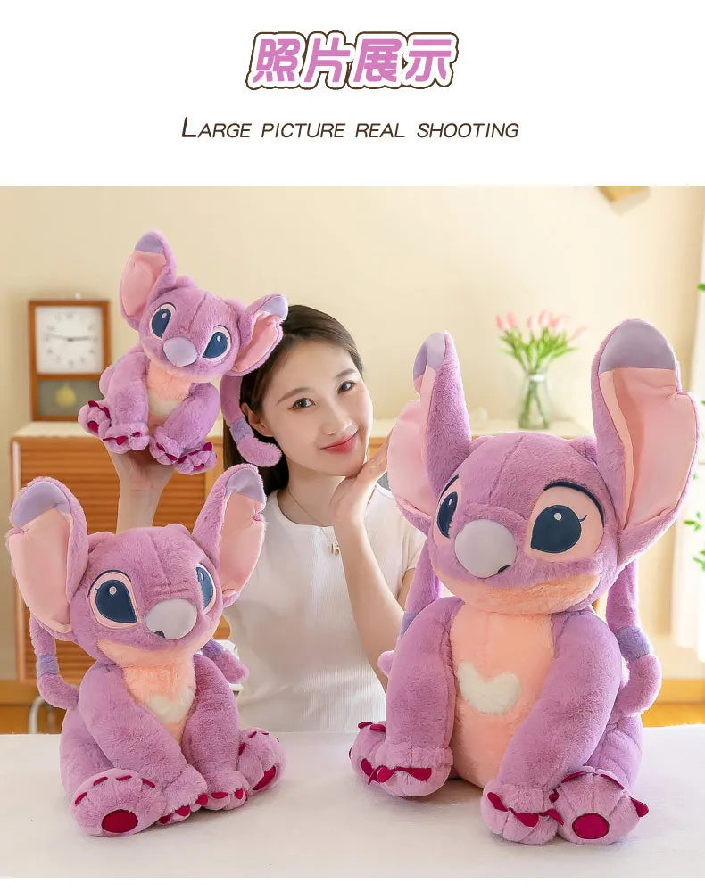 30/45/60/80CM Big Size Disney Stitch Cartoon Anime Plush Stuffed Doll Room Decoration Peluche Pillow  Plushies Ornaments Gifts