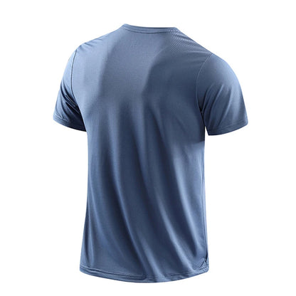Chrlck Men’s Quick Drying Breathable Running T-Shirt Soft Elastic Outdoor Sports Shirt Summer