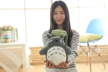 Cartoon Totoro With Lotus Leaf Plush Toy Soft Stuffed Movie Anime Totoro Plushies Throw Pillow Japanese Style Doll Gifts Girl