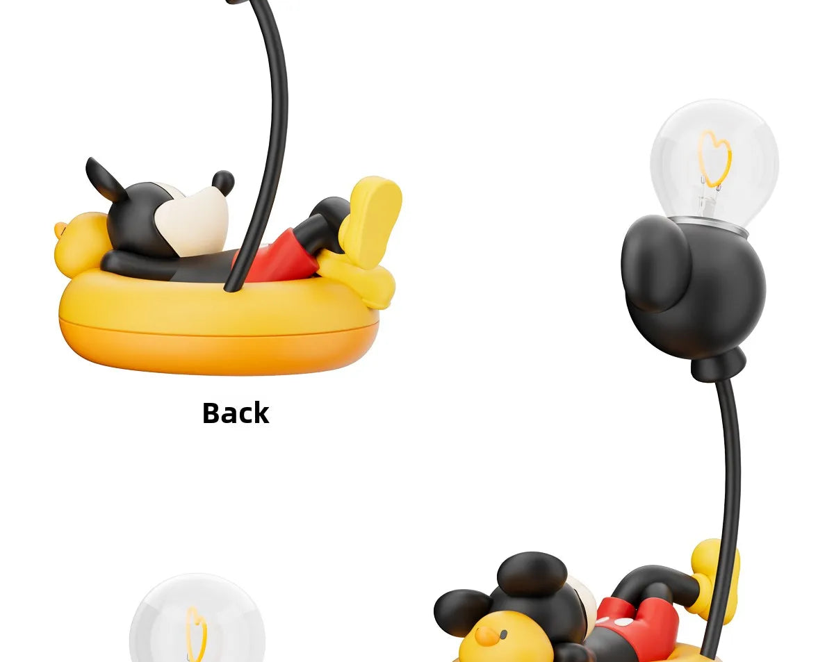 Mickey Figurine Night Light Cartoon Mickey Mouse 3d Doll Reading Lamp Cute Desktop Decor Statue Creative Desk Lamp for Kids Gift