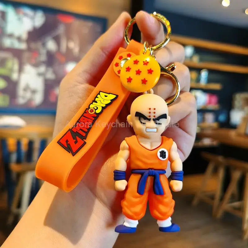 Anime Dragon Ball One Piece Keychain Luffy Sauron Nami Chopper Silicone Cute Car Keyring Pendant Toys Birthday Kids Toys Gifts