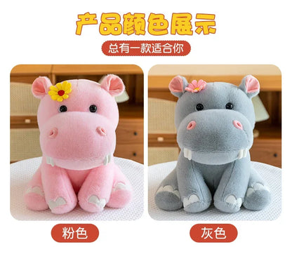 New 55cm Large Size Hippo Plush Toy Fluffty Kawaii Plushie Doll Simulation Hippo Doll Anime Cute Stuffed Animals Soft Plush Gift