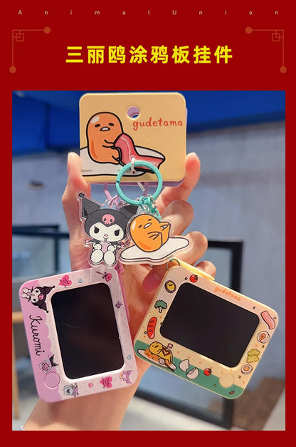 Genuine Sanrio Hello Kitty Kuromi Melody Pachacoo Cinnamoroll Hangyodon Gudetama Writ Boar Graffiti Toy Keychain Birthday Gift