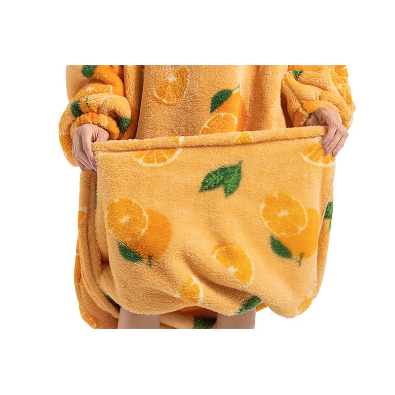 Men Plus Size Hoodies & Sweatshirts Warm Fall Winter Clothes Halloween Extra Long Oversized Blanket Hoodie Blue Yellow Gray Tops