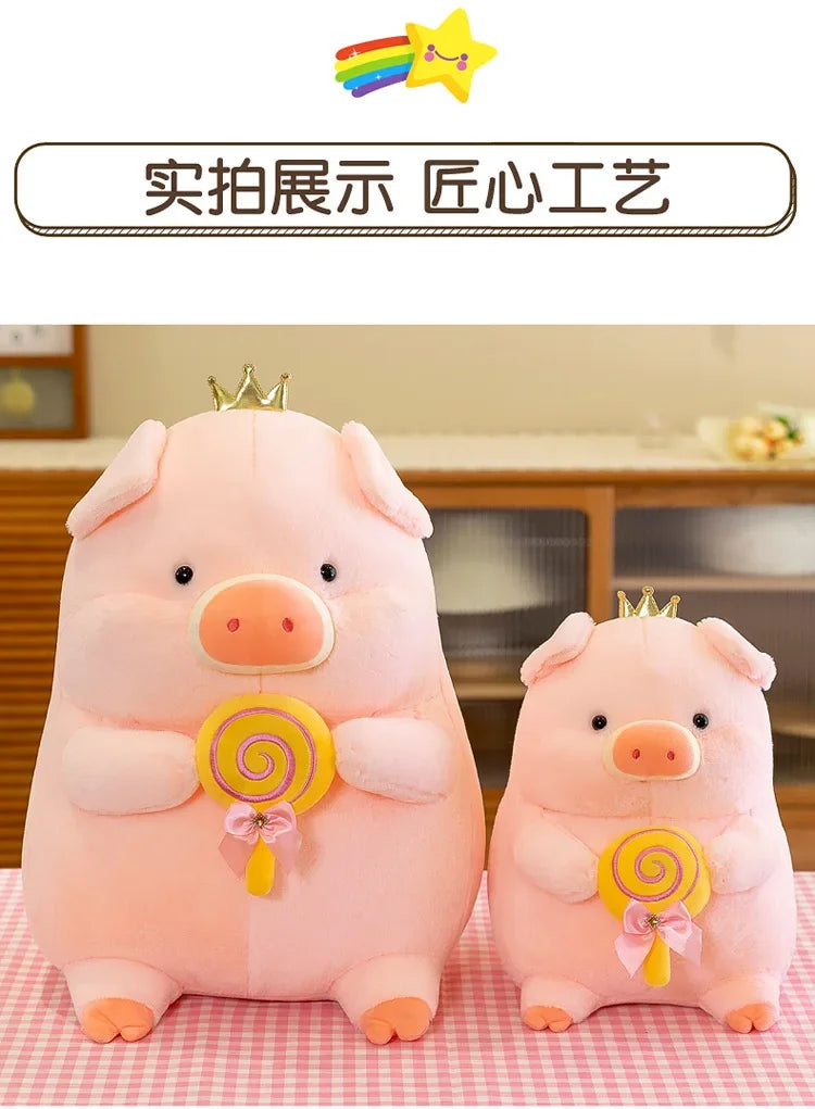 New 30cm Crown Stick Pig Doll Dwen Dwen Pig Plush Toy Children's Doll Cloth Doll Indoor Decoration Children's Gift