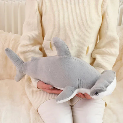 55-140cm Stuffed Lifelike Shark Plush Toy Stuffed Headed Shark Fierce Sea Animals Hug Throw Pillow Cushion for Boy Birthday