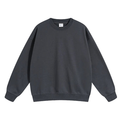 ZODF 2024 Autumn Winter Men's Basic O-Neck Sweatshirt Unisex Loose Solid 430gsm Terry Pullovers Streetwears HY0910