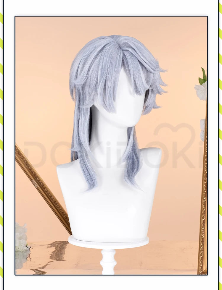 IN STOCK Sunday Cosplay Wig Game Honkai:Star Rail DokiDoki Men 48cm Layered Gradient Wig Sunday Wings Headwear Ear Clip Free Cap
