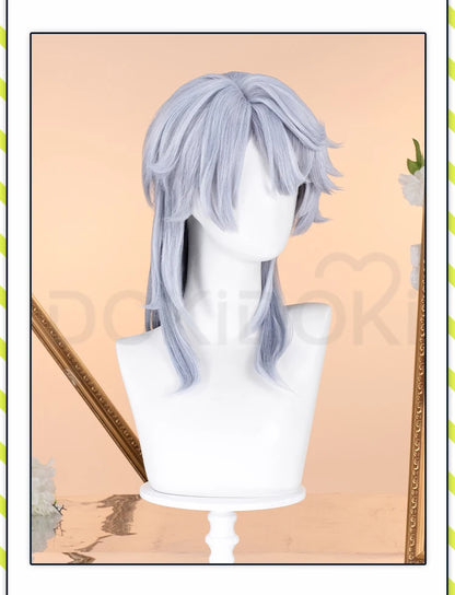 IN STOCK Sunday Cosplay Wig Game Honkai:Star Rail DokiDoki Men 48cm Layered Gradient Wig Sunday Wings Headwear Ear Clip Free Cap