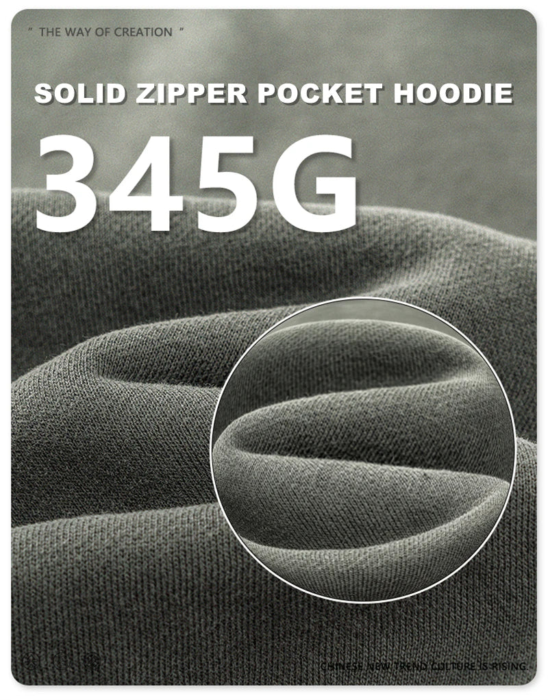 ZODF New Winter Men Solid Fleece Hoodies Unisex Women 345gsm Loose Warm Side Zipper Pocket Hooded Pullovers Brand Clothes HY0867