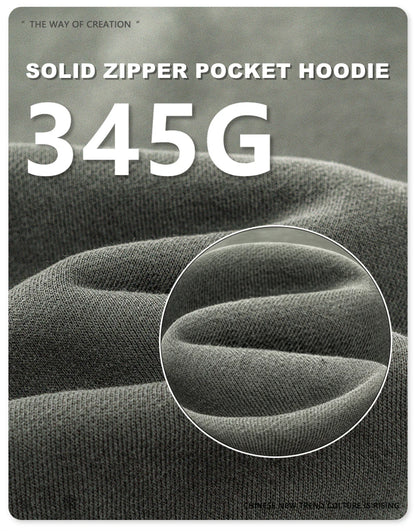 ZODF New Winter Men Solid Fleece Hoodies Unisex Women 345gsm Loose Warm Side Zipper Pocket Hooded Pullovers Brand Clothes HY0867