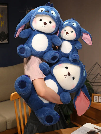 New Kawaii Lena Bears Stitch Plush Doll Turn into Teddy Bear Throw Pillow Children Appease Sleeping Dolls Girls' Birthday Gifts