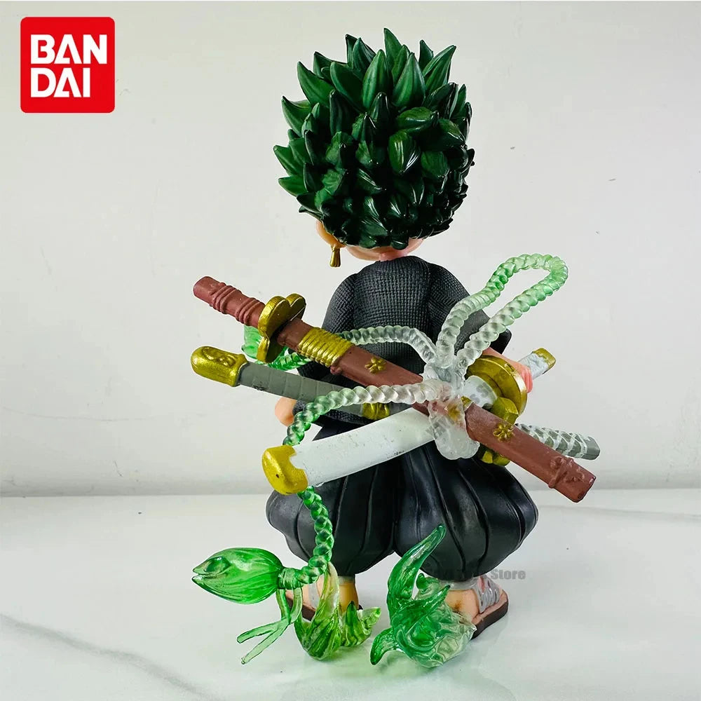 New One Piece Anime Figure Q-version Roronoa Zoro Model Ornaments Action Figures Collection Model Doll Toy Kid Gift