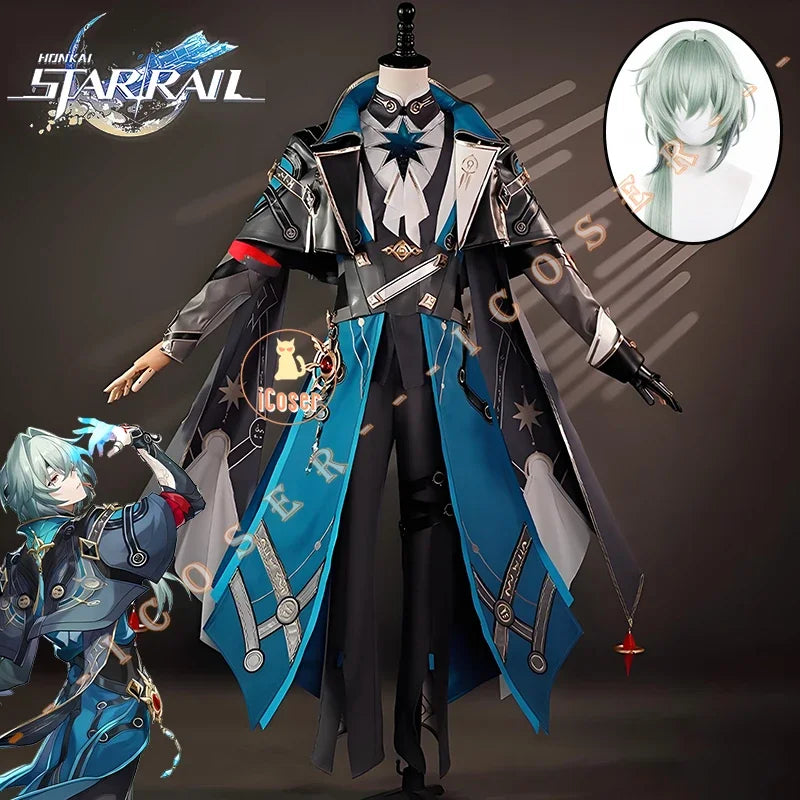 iCoser Honkai Star Rail Anaxa Cosplay Costume Wig Uniform Headwear Metal Prop Anaxagoras Amphoreus Halloween Party for Women Men