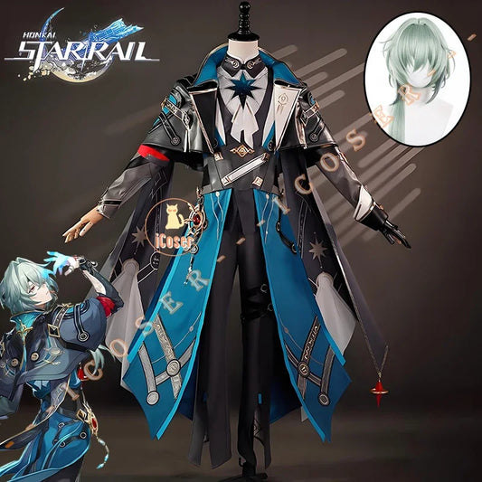 iCoser Honkai Star Rail Anaxa Cosplay Costume Wig Uniform Headwear Metal Prop Anaxagoras Amphoreus Halloween Party for Women Men
