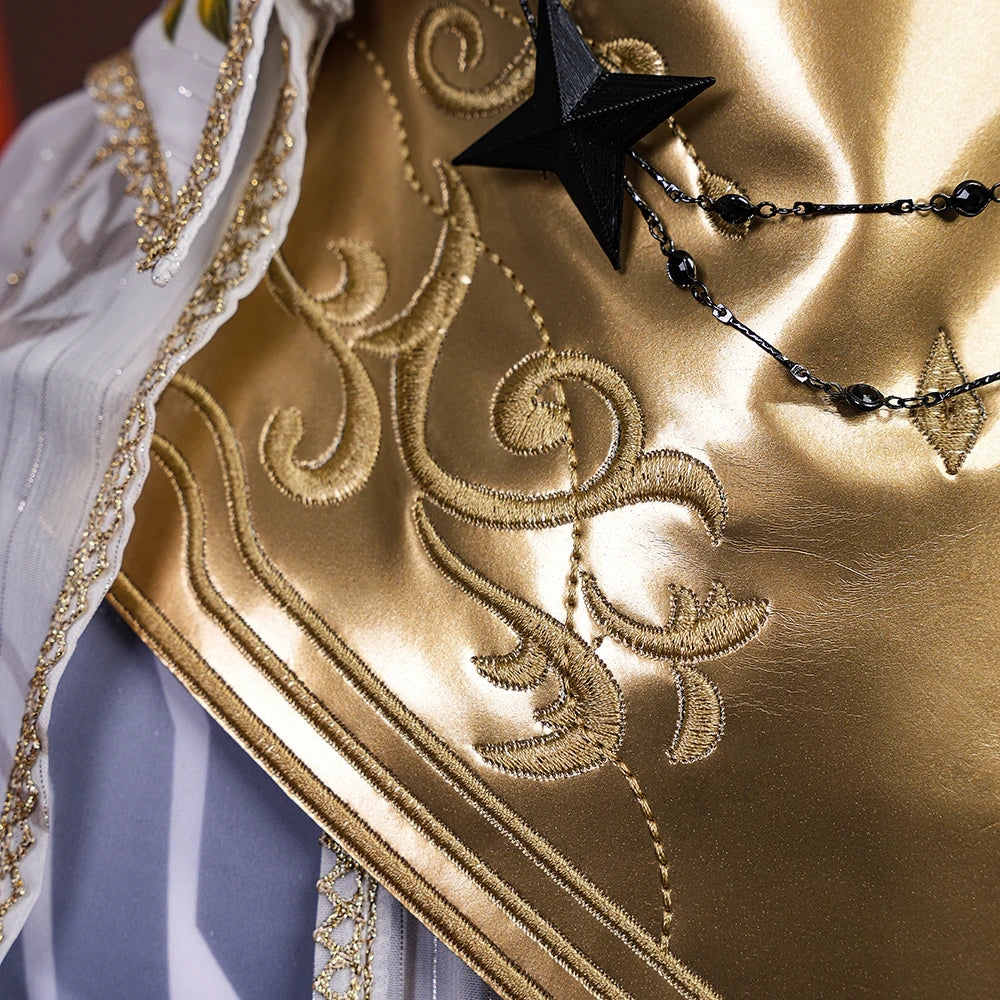 Wuthering Waves Augusta Cosplay Costume Wig Dress Uniform Headwear Earrings Christmas Halloween Party for Women Girls Role Play