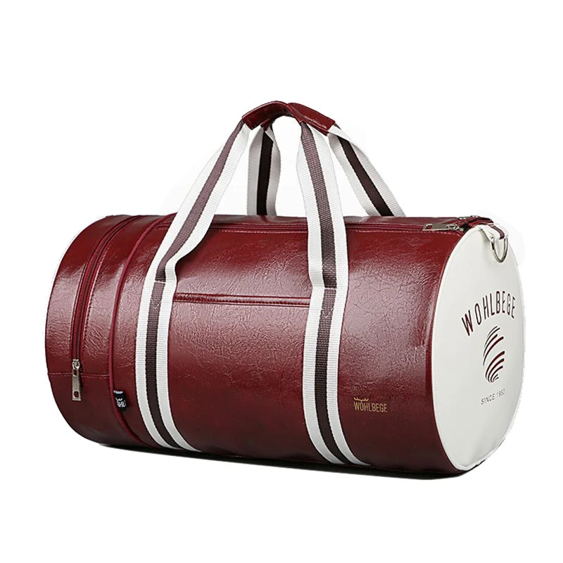 The Codex PU Leather Gym Bag Travel Tote Duffle for Men Sports Fitness Business Casual Weekend Outdoor Shoulder Handbag